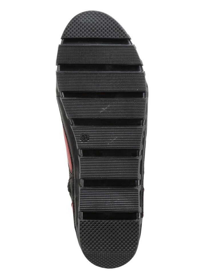 Gemini veterlaarsje met gekreukelde structuur ZWART-ROOD-GROEN