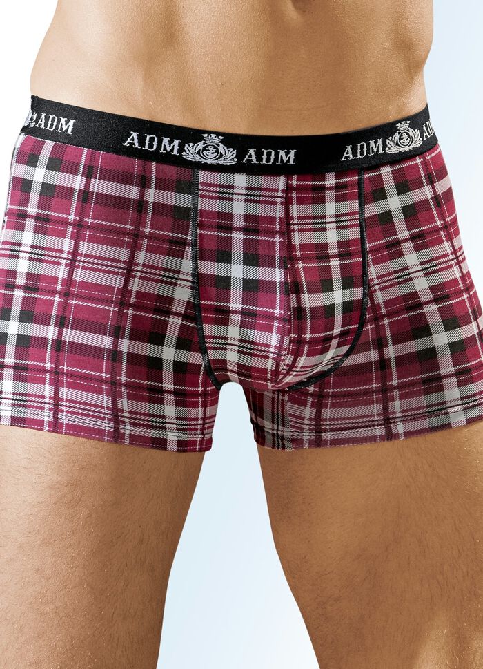 Set van vier broeken van fijne jersey, geruit 