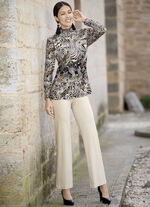 Broek in modieuze palazzo-vorm BEIGE