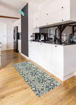 Duurzame keukenloper en vloerkleed in tegeldesign GRIJS