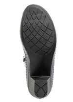 Gemini enkellaarsjes van rundnappaleer met contrasterende strepen WIT-GRIJS-ZWART