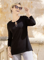 Shirt met decoratieve ring ZWART