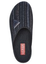 Klassieke herenpantoffels met anatomisch gevormd voetbed ZWART-GRIJS