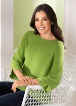 Trui met structuurstrepen APPELGROEN