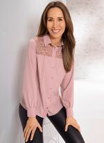 Blouse met overhemdkraag 