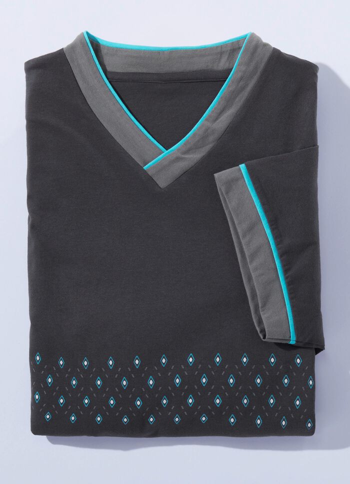 Nachthemden pak van twee met V-hals en zijnaad 