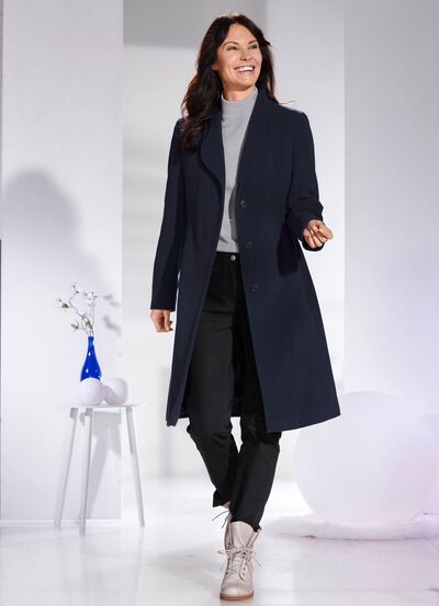 Jas met elegant verborgen knoopsluiting 