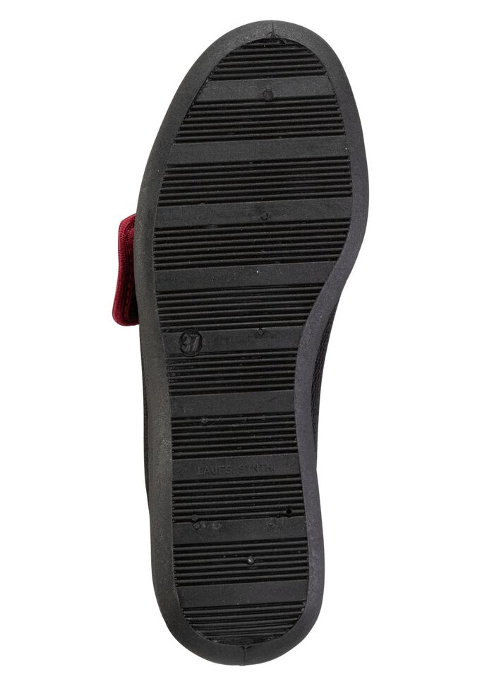 Klittenbandschoen met mooie rand ZWART-BORDEAUXROOD