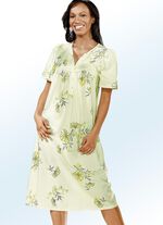 Nachthemd, korte mouwen met knoopsluiting GROEN-MULTICOLOR