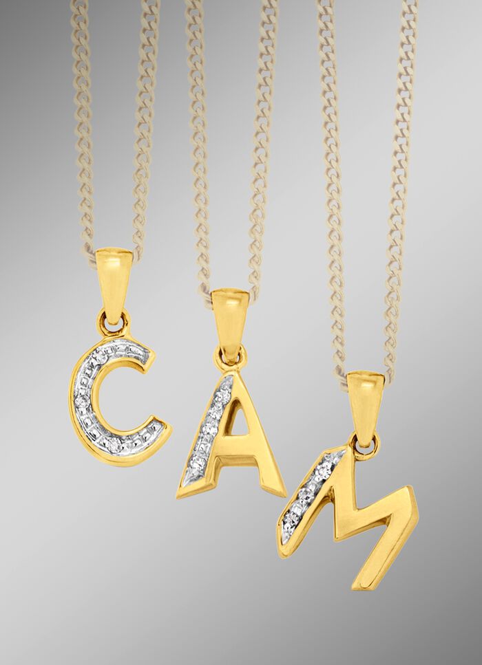 Letterhanger met diamanten 