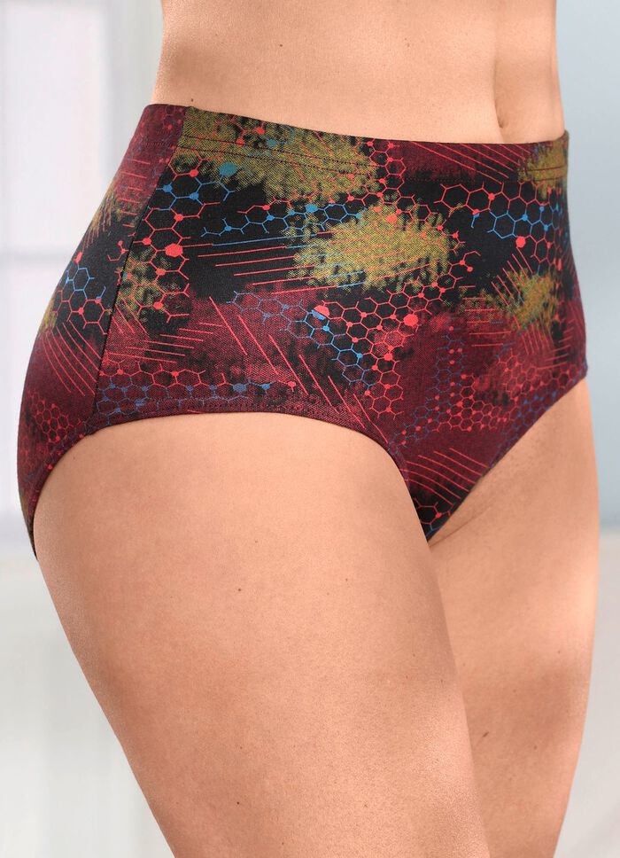 Verpakking van vier slips met kleurrijk printdesign 