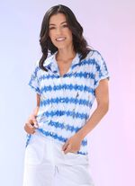 Poloshirt met zilverkleurige glansdruk 