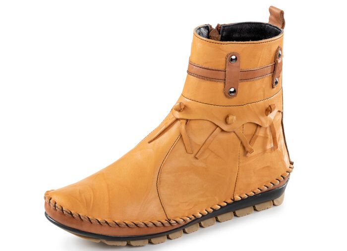 Gemini mocassin enkellaarsjes met een gerimpelde structuur 