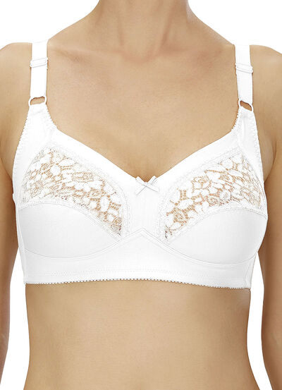 Naturana 2-pack bh met kant in de bovencups 