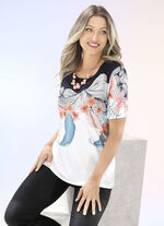 Shirt met briljant gekleurde inkjetprint 