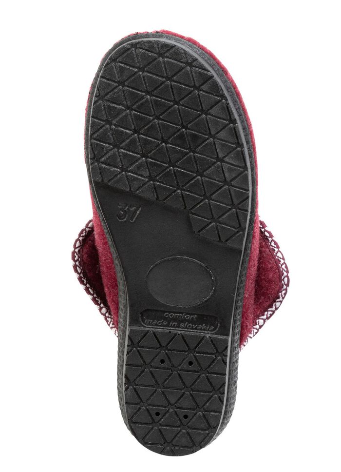 Warme damespantoffels, breedte H, met wol 