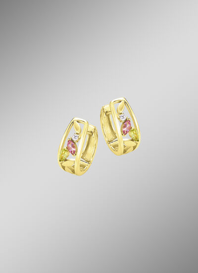 Creolen met edelstenen en synthetische zirkonia 