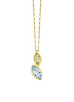 Luxueuze helderheid: hanger met blauwe topaas en citroenkwarts 