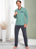 Pyjama met V-hals en open uiteinden 