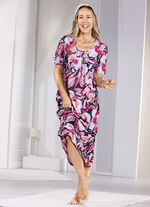 Laurina nachthemd met quiltwerk en plooien aan de voorkant 