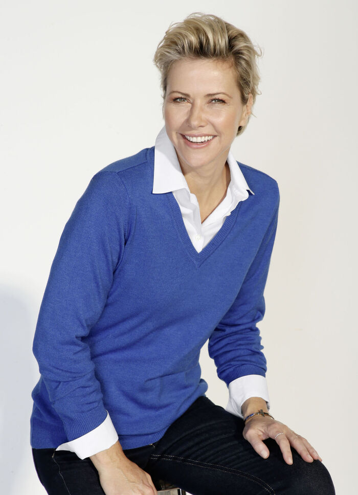 Trui met modale inhoud BLAU