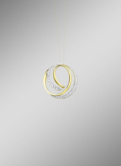 Hanger in tweekleurig met zirkonia 