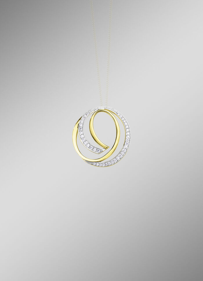 Hanger in tweekleurig met zirkonia 