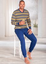 Pyjama met V-hals en manchetten 