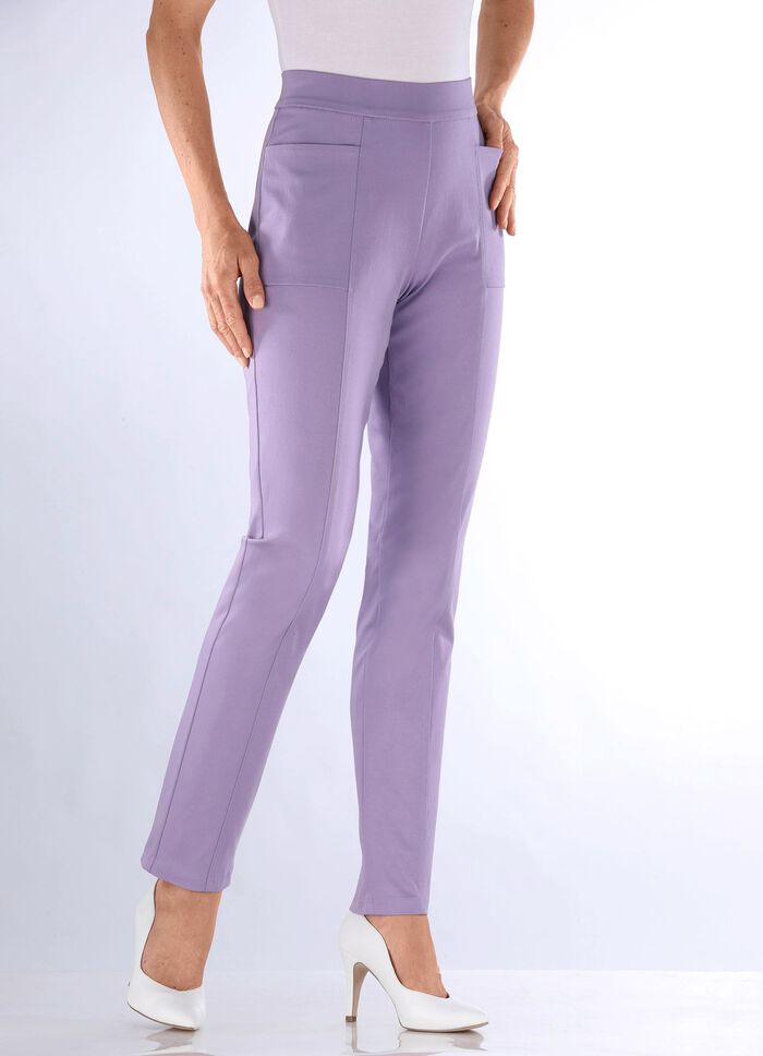 Broek met gestikte deelnaden 