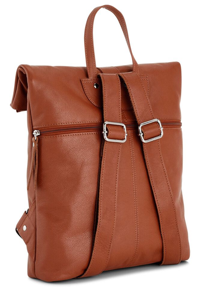 Laurina, rugzak, dames, met twee verstelbare schouderbanden COGNAC