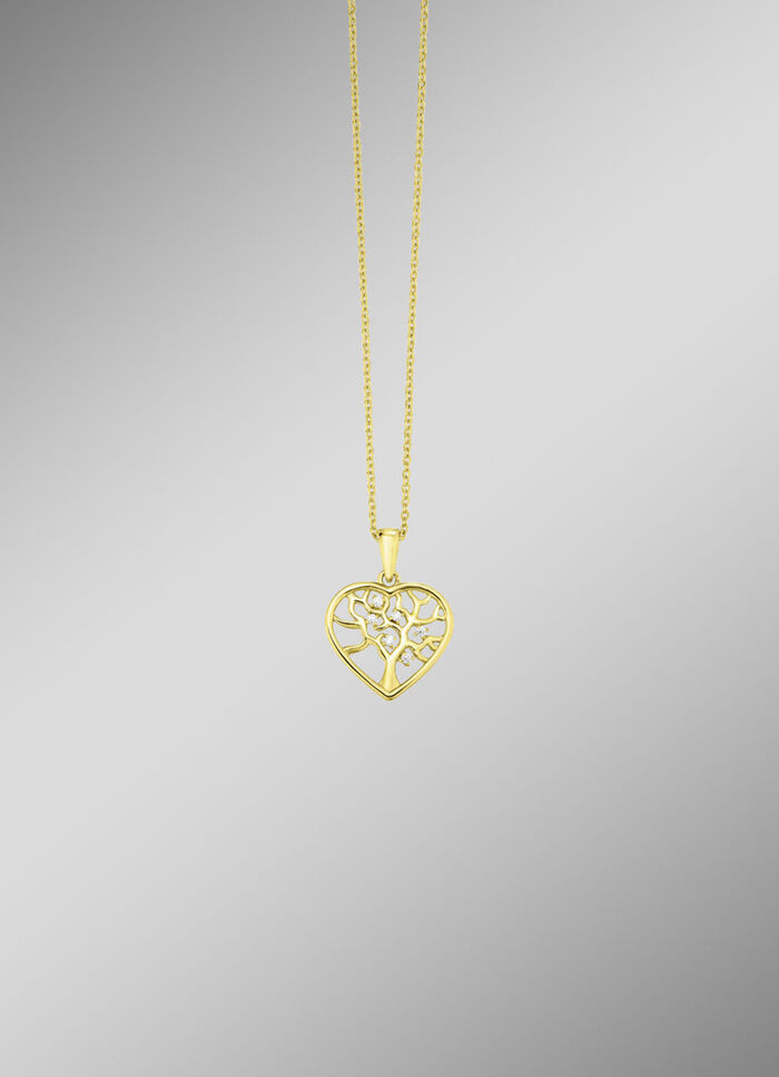 Vergulde hanger met zirkonia 