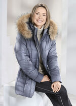 Jas met afneembare capuchon DUIFBLAUW
