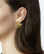 Oorknopjes met blauwe topaas, amethist en peridoot 