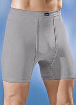 Set van drie onderbroeken van fijne ribstof met gulp, effen 