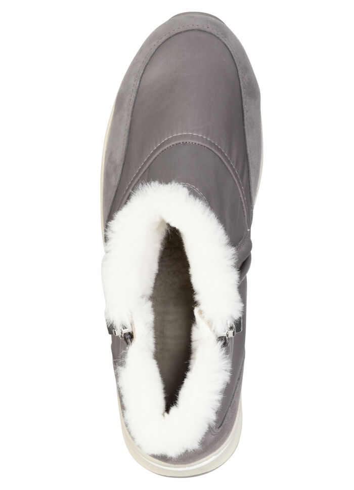 ELENA EDEN, gevoerde dameslaarzen, winterschoenen, breedte H, met uitneembaar voetbed GRAU