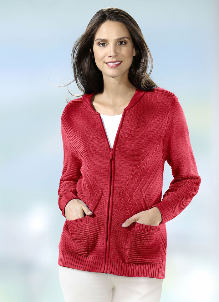 Vest met structuuraccenten ROOD