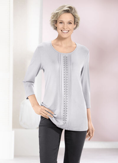 Shirt met bies in 2 kleuren 