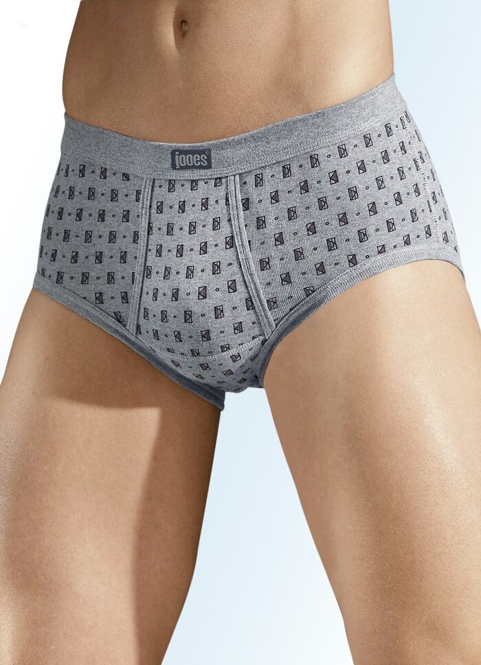 Set van vier slips van fijne ribstof met meerkleurige print 