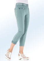 7/8-broek met contrasterende sierband JADEGROEN