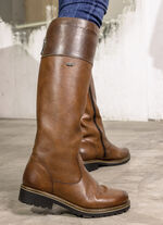 Remonte, gevoerde dameslaarzen, winterschoenen, breedte G, met rits KASTANJEBOLEET-MOKKA