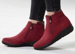 ELENA EDEN enkellaarzen met nappaleren bekleding RUBY RED