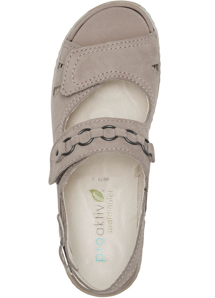 Waldl&auml;ufer, comfortabele damessandalen, breedte G, met uitneembaar voetbed TAUPE