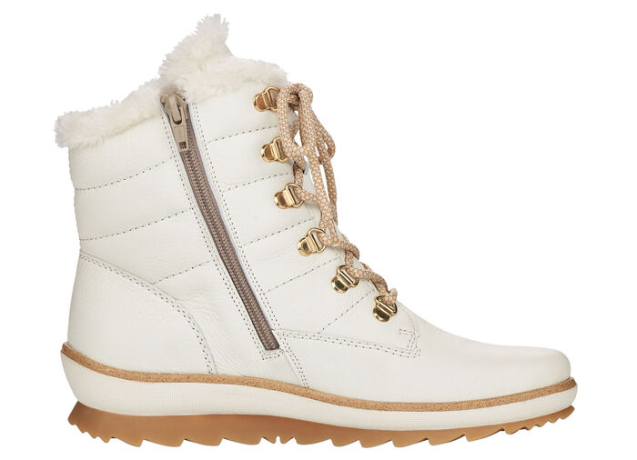 Remonte, gevoerde dames enkellaarsjes, winterschoenen, breedte G, met lamswol NATUURWIT