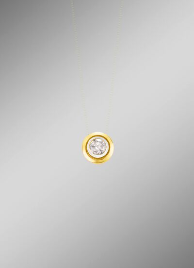 Exclusief bij Bader: Hanger in bicolor met 1 diamant 