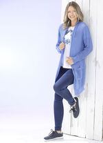 Lang vest in stretchy gestreepte look JEANSBLAU
