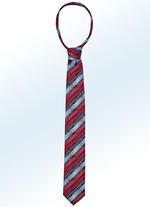 Opvallende gestreepte stropdas BORDEAUX-DONKERGRIJS-MIDDELGRIJS-ROOD GESTREEPT