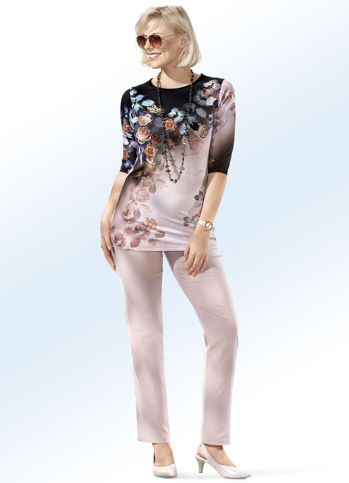 Shirt met briljante kleuren inkjetprint 