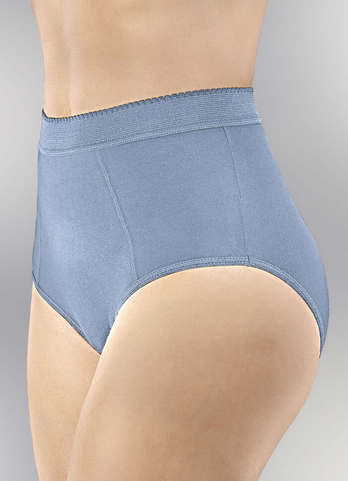 Set van vijf corrigerende slips met verstevigende voorzijde 3X PRUIM, 2X ROOKBLAUW