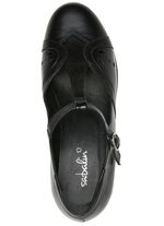 ELENA EDEN, chique damespumps, breedte H, gemaakt van leer ZWART