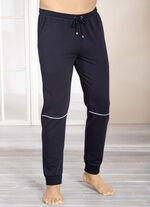 Broek met decoratieve biezen MARINE
